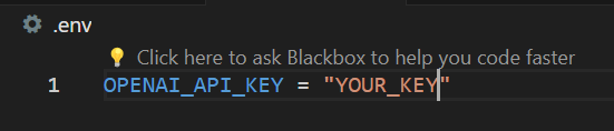 Syntax to put an API Key in a .env file